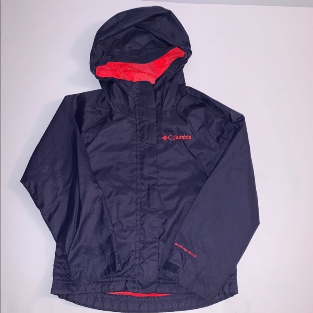 Girls Columbia Windbreaker Hoodie Jacket Navy Size: XXS EUC